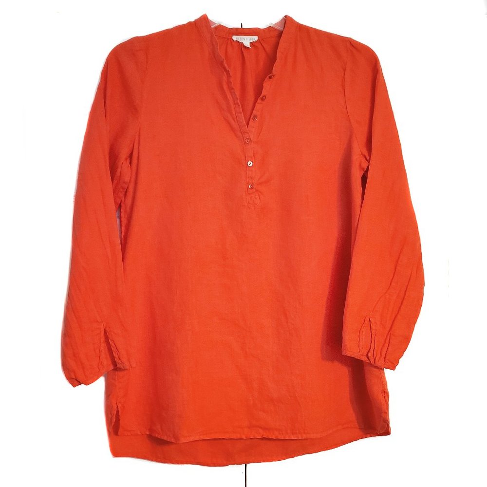 Eileen Fisher Organic Irish Linen Popover Top